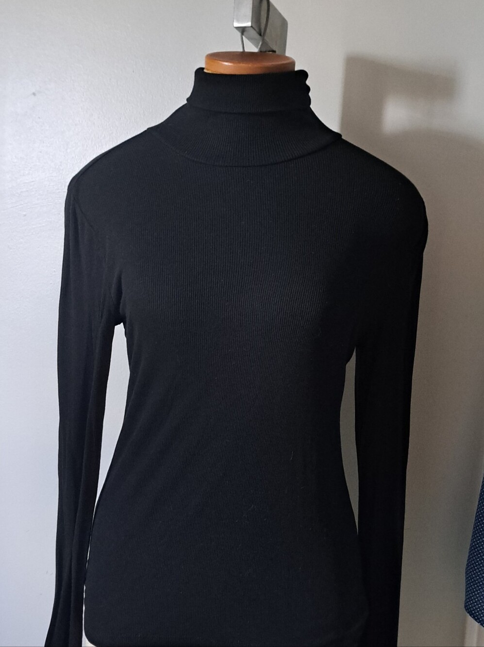 Lauren Ralph Lauren Black Ribbed Turtleneck Sweater lightweight long sleeve Med